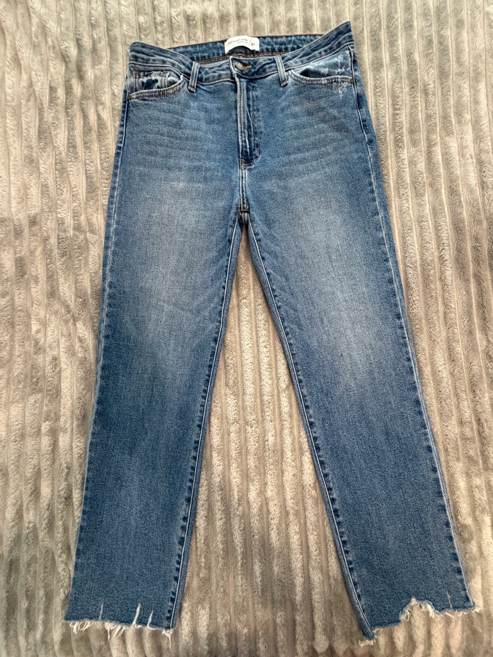 Just Black Denim Medium Blue Straight-Leg Jeans